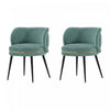 Kaya Modern Wood Velvet Dining Chair in Mint Green - Set of 2