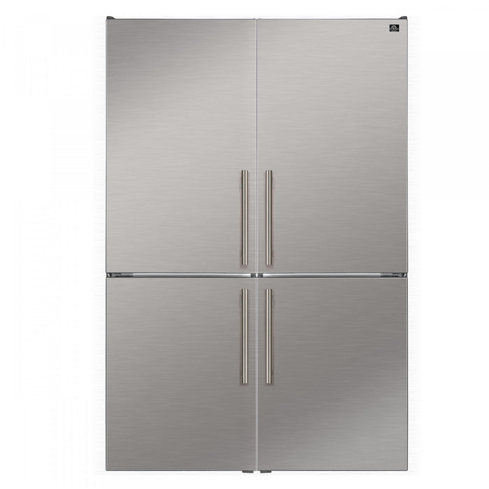 Forno Custodia 48\" Bottom Freezer combo, 20.6 cu.ft., Ice Maker, Total No frost, Stainless - FFFFD1766-48S Refrigerator