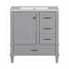 Katherine 30" Solid Wood Bathroom Vanity With Sink Combo - Grey | Katherine Meuble-lavabo De Salle De Bain 30 Po En Bois Massif Avec Lavabo Integre - Gris