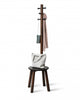 Umbra Modern Wood Pillar Stool and Coat Rack - Black and Walnut|Portemanteau et tabouret modernes Pillar de Umbra en bois - noirs et noyer