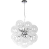 Dainolite Comet 6 Light Chandelier Polished Chrome Finish Clear Glass Lamp|Lustre Comet de Dainolite en verre transparent, avec fini chromé poli et 6 ampoules