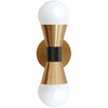 Dainolite Fortuna 2 Light Wall Sconce Aged Brass & Matte Black Lamp|Applique murale Fortuna de Dainolite avec fini laiton vieilli et noir mat, et 2 ampoules