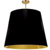 Dainolite Oversized Drum 1 Light Pendant tapered Drum XLarge Black/Gold Shade Lamp