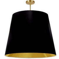 Dainolite Oversized Drum 1 Light Pendant tapered Drum XLarge Black/Gold Shade Lamp