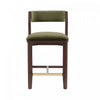 Patricia Modern Wood Upholstered Counter Stool in Turtle Green Bar Stool | Tabouret de comptoir moderne en bois Patricia avec revetement en tissu vert tortue