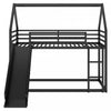 Liam House Metal Bunk Bed with Ladder and Slide, Twin Over Twin Size, Black  | Lits superposes Liam en metal avec echelle et toboggan, taille Twin sur Twin, noir