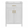 Olivia 24" Space-saving Storage Bathroom Vanity Combo With Solid Wood Frame - White | Olivia Meuble-lavabo Gain De Place 24" Avec Rangement Et Structure En Bois Massif - Blanc
