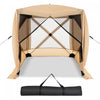 Costway 6.7 Ft X 6.7 Ft 4-panel Pop Up Camping Gazebo Quick-set With 2 Sunshade Cloths Coffee