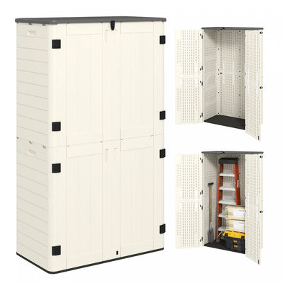 Outsunny 368 Gallon Storage Cabinet With Openable Top And Lockable Doors