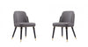 Estelle Modern Vegan Leather Wood Dining Chair in Graphite - Set of 2 | Chaise de salle a manger moderne Estelle en cuir vegetalien et bois, graphite - Lot de 2