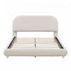 Sophie Teddy Fleece Upholstered Platform Bed with Soft Fabric and Sturdy Frame,Full Size,Beige Full Bed  | Lit plateforme Sophie rembourre en polaire Teddy avec tissu doux et cadre robuste, taille Full, beige