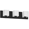 Dainolite Verona 3 Light Vanity Light Matte Black White Glass Shade Lamp|Lumière de coiffeuse Verona de Dainolite avec abat-jour en verre blanc, fini noir mat et 3 ampoules