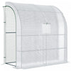 Outsunny 7' X 3' X 7' Outdoor Lean-to Walk-in Greenhouse, Plant Gardening Green House With Roll-up M|Outsunny 7' X 3' X 7' Outdoor Walk-in Greenhouse, Serre Pour Le Jardinage Des Plantes Avec Fenetres