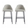 Gracie Modern Metal Upholstered Barstool in Stone Gray and Black - Set of 2 | Tabouret de bar moderne en metal et tissu Gracie, gris pierre et noir - Lot de 2