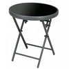 Outsunny 18" Outdoor Folding Table With Tempered Glass Top, Black