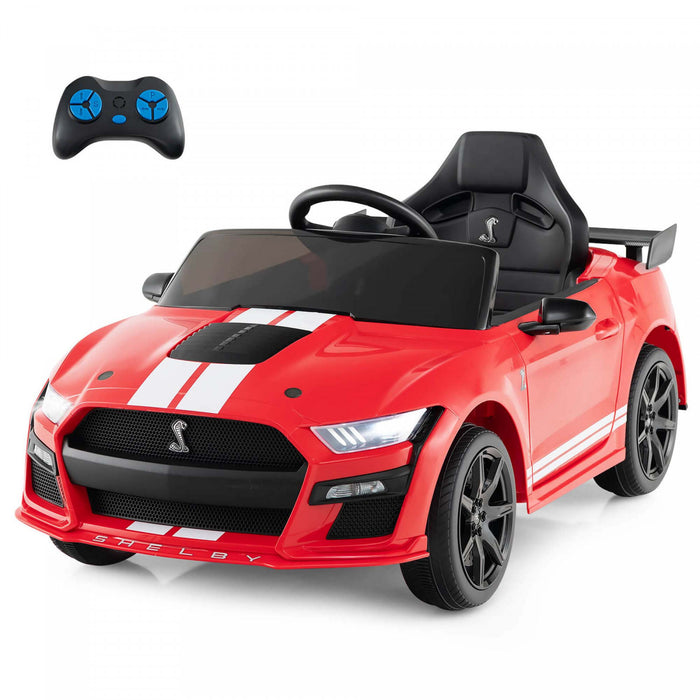 Costway 12v Licensed Ford Mustang Shelby Gt500 Kids Ride On Car With Remote Control Red