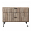 Dumbo Modern 35" Fluted Dresser in Rustic Gray (3-Drawer) | Commode Dumbo Moderne 35" a rainures en gris rustique (3 tiroirs)