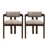 Evelyn Rubberwood Dining Chair with Armrests and Upholstery Seating Set of 2,Espresso | Evelyn Ensemble de 2 chaises de salle a manger en bois de caoutchouc avec accoudoirs et assise rembourree, expresso