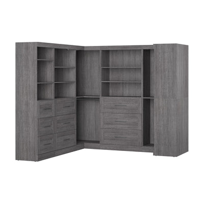 Bestar Pur 161 W Walk-In Closet Organizer System - Bark Grey|Système d’organisateur de pièce-penderie Pur de Bestar de 161 po (L) - gris écorce