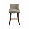 Lucia Modern Wood Chenille Counter Stool in Taupe Bar Stool | Tabouret de comptoir moderne en bois Lucia avec assise en chenille taupe