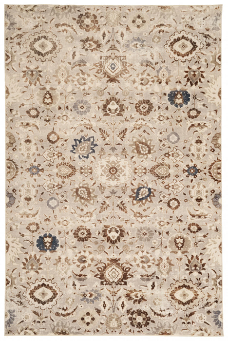 Lunelle Traditional Grey Washable Rug 8'0\" x 10'0\" Indoor Area Rug