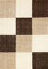 Fairmont Brown Beige White Checkered Rug, 6'7" x 9'6" Indoor Area Rug | Tapis Fairmont a carreaux brun beige blanc, 6'7'' x 9'6''