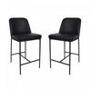 Loft Contemporary Vegan Leather Metal Counter Stool in Black - Set of 2 | Tabouret de comptoir contemporain Loft en cuir vegetalien et metal noir - Lot de 2