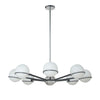 Dainolite Sofia 8 Light Chandelier Matte Black/Polished Chrome White Opal Glass Lamp