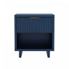 Elara Contemporary 18" Solid Wood Nightstand in Midnight Blue (1-Drawer) | Table de nuit contemporaine Elara 18" en bois massif bleu minuit (1 tiroir)