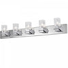 Dainolite Veronica 5 Light Vanity Light Polished Chrome Clear Glass Lamp|Lumière de coiffeuse Veronica de Dainolite en verre transparent, fini chromé poli et 5 ampoules