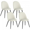 HOMCOM Set of 4 Modern Dining Chairs for Living Room, Cream White