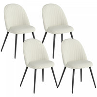 HOMCOM Set of 4 Modern Dining Chairs for Living Room, Cream White
