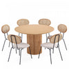 Hathaway and Jardin Modern Industry Chic 7-Piece Dining Set in Oatmeal and Natural Dining Room Set | Ensemble de salle a manger moderne industriel chic Hathaway et Jardin 7 pieces en flocon d’avoine et naturel