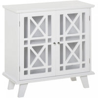 HOMCOM Storage Cabinet with Fretwork Doors Shelf Modern Sideboard Buffet