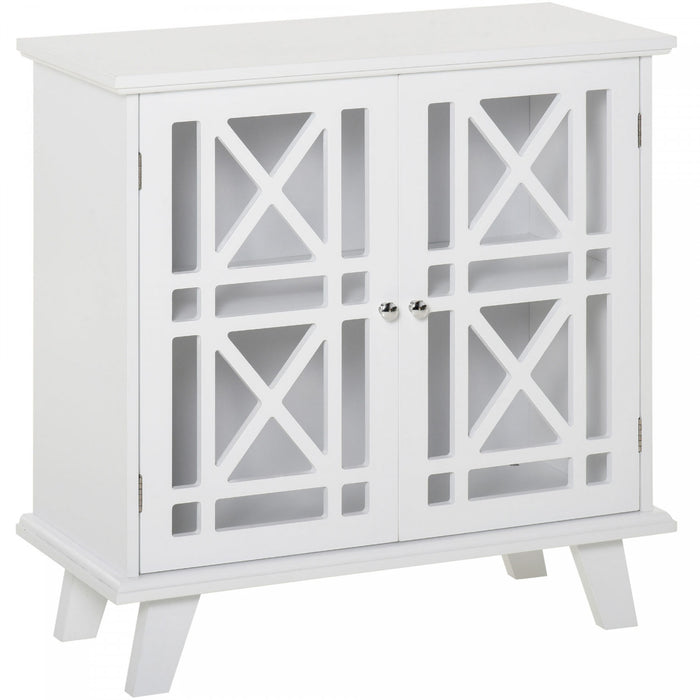 HOMCOM Storage Cabinet with Fretwork Doors Shelf Modern Sideboard Buffet