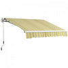 Outsunny 8' X 6.5' Retractable Awning With LED Lights, Uv40+, Yellow/grey|Outsunny Auvent Retractable 8' X 6.5' Avec Lumieres LED, Uv40+, Jaune/gris