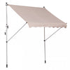 Outsunny 6.6'x5' Manual Retractable Patio Awning Window Door Sun Shade Deck Canopy Shelter Water Res|Store Banne Manuel Retractable 2l X 1,5l X 1,7-2,8h M Inclinaison Reglable Installation Rapide Metal