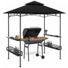 Outsunny 8' X 5' Grill Gazebo, 2-tier Outdoor Bbq Gazebo, Dark Grey