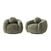 Tribeca Mid-Century Modern Chenille Lounge Chair in Olive Green - Set of 2 | Fauteuil lounge Tribeca style mid-century en chenille vert olive - Lot de 2