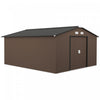 Outsunny 11' X 13' Garden Storage Shed W/ Steel Foundation Kit, Brown|Outsunny Abri De Jardin 11' X 13' Avec Kit De Fondation En Acier, Marron