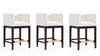 Kingsley Mid-Century Modern Wood Upholstered Counter Stool in Ivory - Set of 3 | Tabouret de comptoir en bois rembourre ivoire style Mid-Century Modern Kingsley - Lot de 3