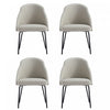 Gracie Modern Vegan Leather Metal Dining Chair in Stone Gray and Black - Set of 4 | Chaise de salle a manger moderne Gracie en cuir vegetalien et metal, gris pierre et noir - Lot de 4