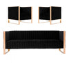Trillium Mid-Century Modern 3-Piece Sofa Set in Black | Ensemble de canape 3 pieces Trillium style milieu du siecle en noir