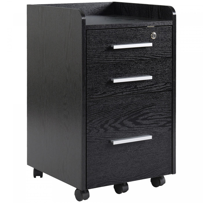 Homcom 3-drawer Mobile File Cabinet Office Filing Cabinet