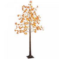 HOMCOM 6FT Lighted Maple Tree with LEDs, Daily Timer, Artificial Fall Tree