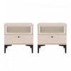 Amara Modern 20" Nightstand in Pale Rose and White (1-Drawer) - Set of 2 | Table de nuit moderne Amara 20" en rose pale et blanc (1 tiroir) - Lot de 2