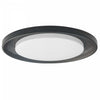 Dainolite Boullier Flush Mount 30w Matte Black White Acrylic Diffuser Lamp|Plafonnier affleuré Boullier de Dainolite en acrylique blanc qui diffuse la lumière, avec fini noir mat et ampoule de 30 W