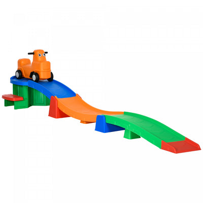 Qaba 9.8 Ft Up And Down Roller Coaster For Kids, Thrill 4 Pieces Toddler Roller Coaster Ride On Toy |Qaba Montagnes Russes Haut Et Bas De 9,8 Pieds Pour Enfants, 4 Pieces, Montagnes Russes Pour Tout-pe
