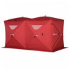 Outsunny 5-8 Person Pop-up Ice Fishing Shelter Tent, Red|Outsunny Tente De Peche Sur Glace Pour 8 Personnes, Rouge