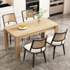 Oliver Modern Dining Chairs with PU Upholstered and PE Rattan Backrest Set of 4,Black  | Chaises de salle a manger modernes Oliver avec assise rembourree en PU et dossier en rotin PE, lot de 4, noir